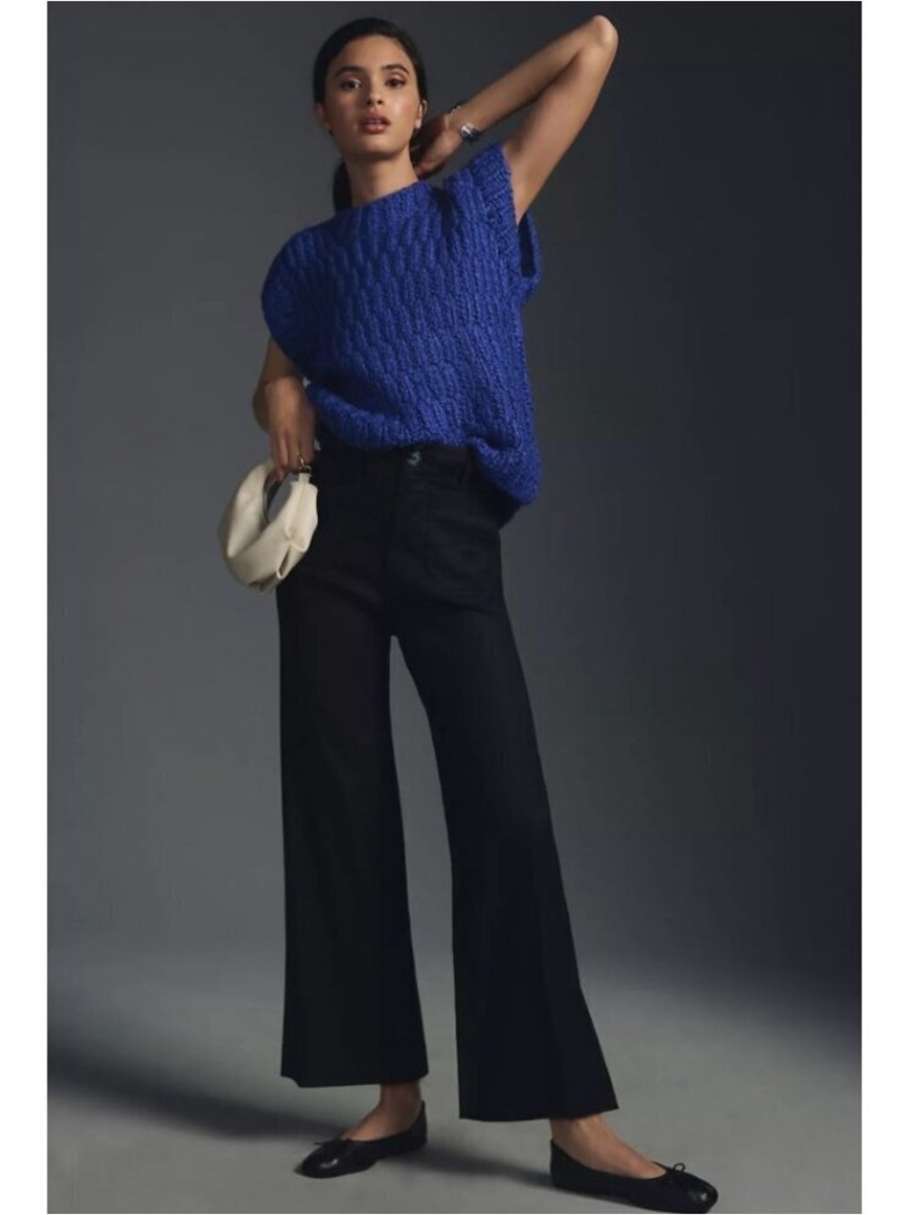Maeve The Colette Linen Blend Crop Wide-Leg Pants Black Size 31 Anthropologie